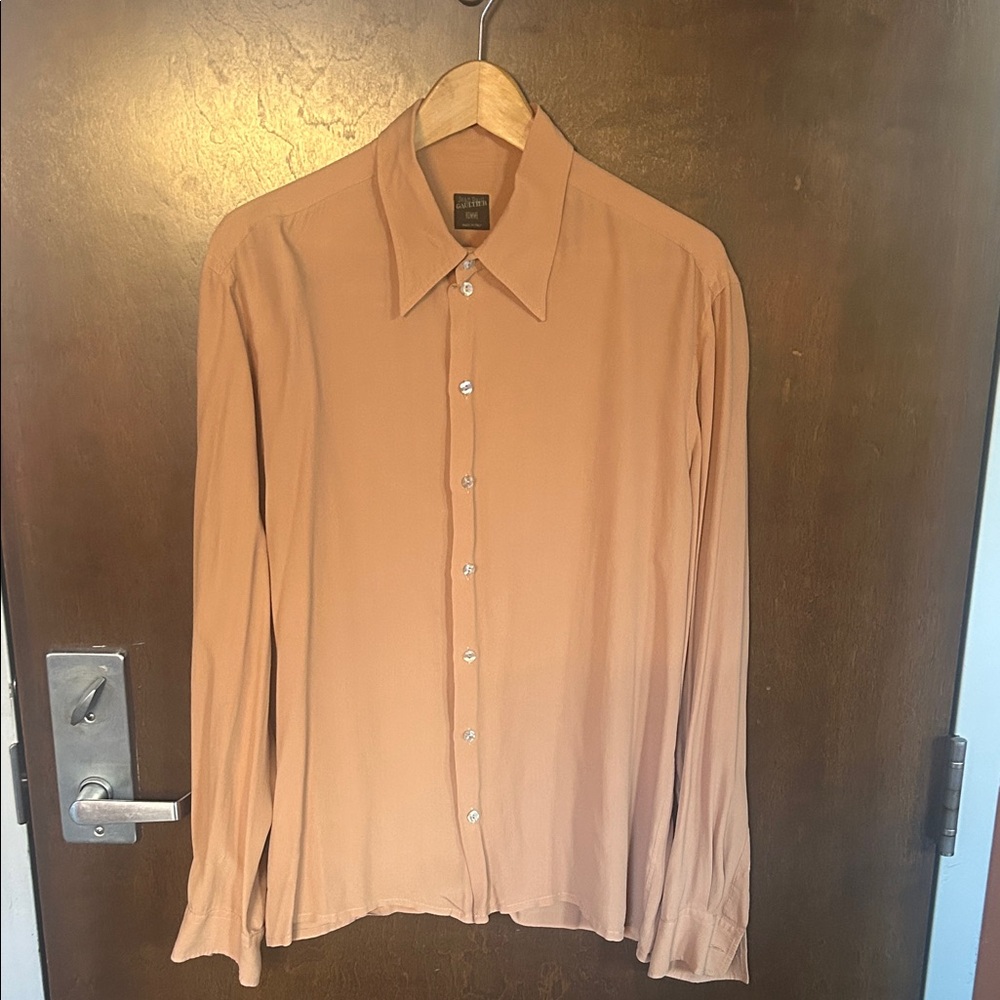 Jean Paul Gaultier Men's Tan Button Down Shirt